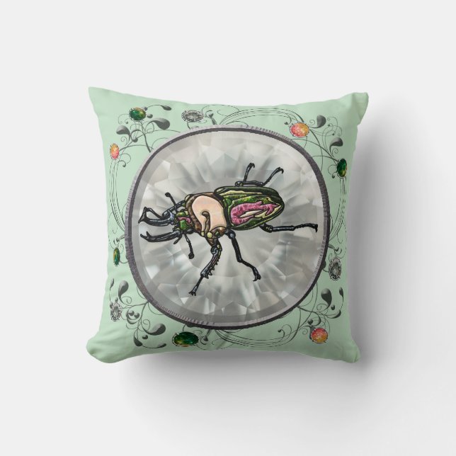 Rainbow Stag Beetle Cushion (Front)