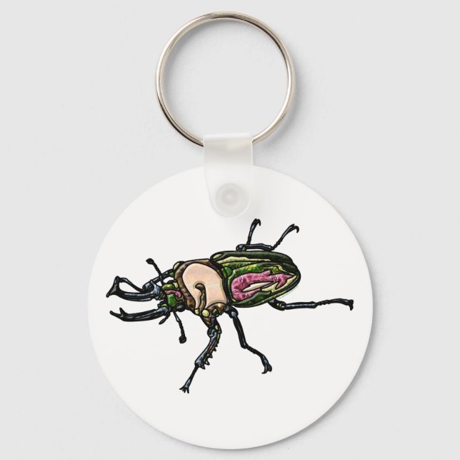 Rainbow Stag Beetle Key Ring (Front)