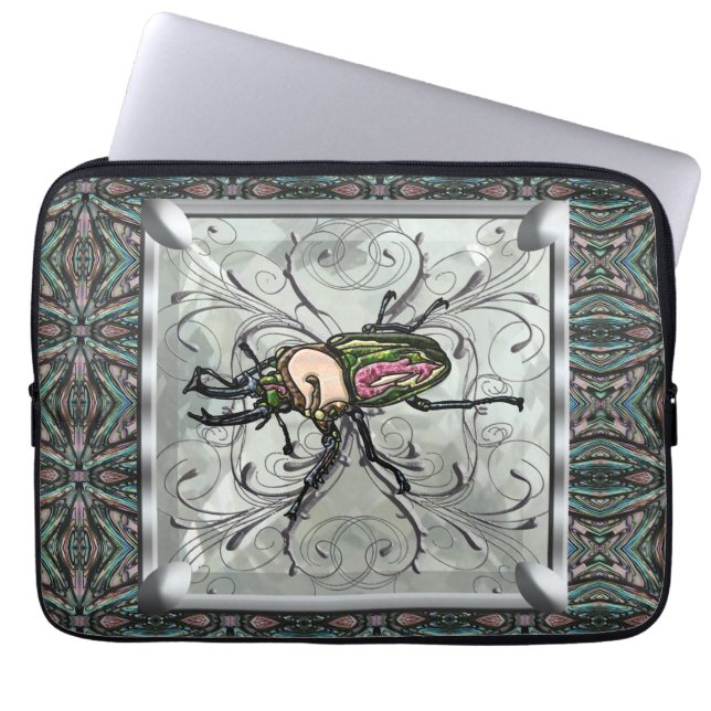 Rainbow Stag Beetle Laptop Sleeve (Front)
