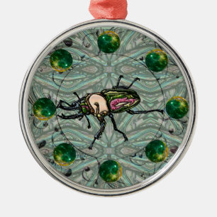 Rainbow Stag Beetle Metal Tree Decoration