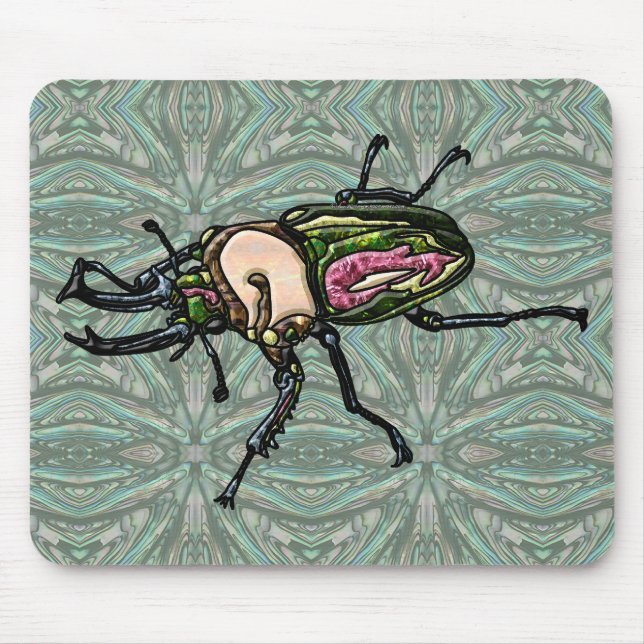 Rainbow Stag Beetle Mouse Pad (Front)
