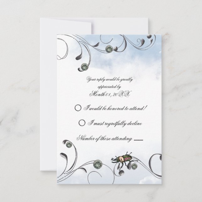 Rainbow Stag Beetle RSVP Card (Front)
