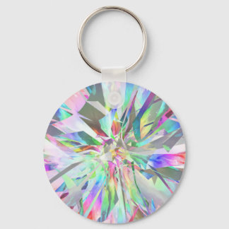 Rainbow Stained Glass Flower Key Ring