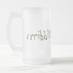 Rainbow Stained Glass Look Frog Art Frosted Glass Beer Mug