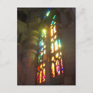 Rainbow Stained Glass Windows Postcard