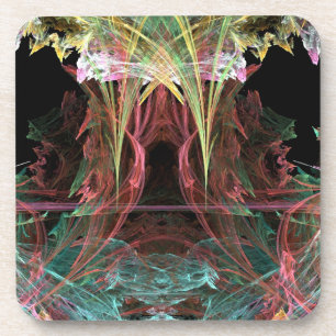 Rainbow Stalactites Abstract Cork Coasters