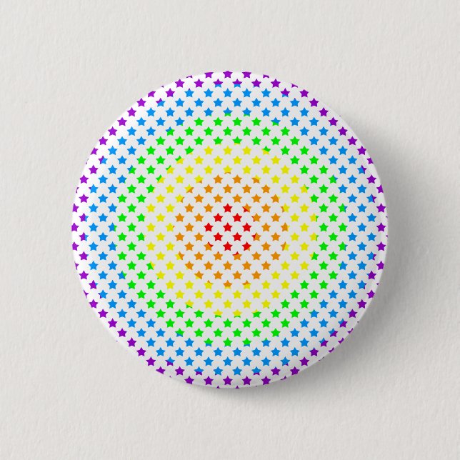 Rainbow Star Burst 6 Cm Round Badge (Front)