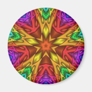 Rainbow Star Fractal Sacred Geometry Magnet