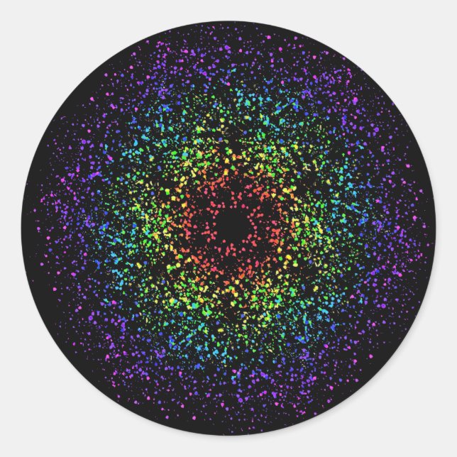 Rainbow Star Galaxy Void Classic Round Sticker (Front)