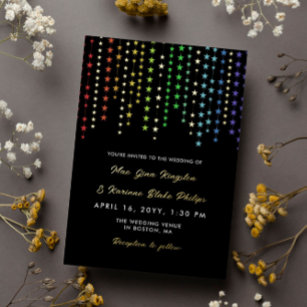 Rainbow Star Garlands Informal LGBT Wedding Gold