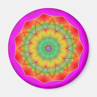 Rainbow Star Kaleidoscope Mandala Heart Sticker Magnet