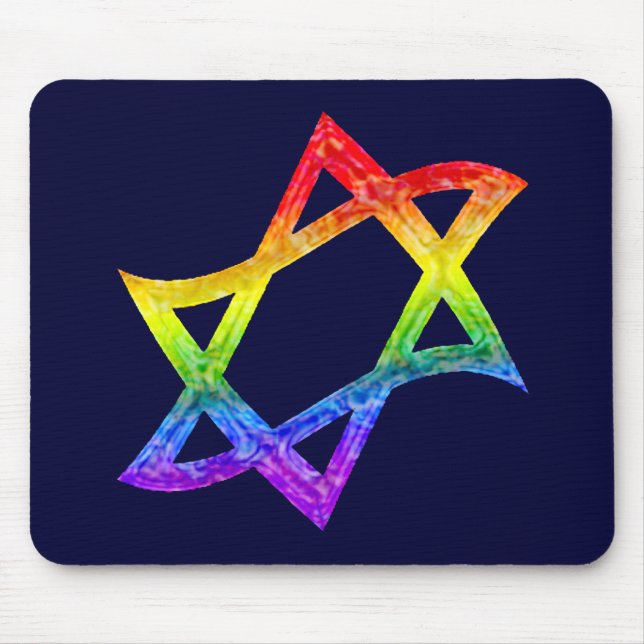 Rainbow Star of David Mousepad (Front)