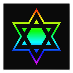 Rainbow Star of David Photo Print
