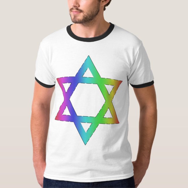 Rainbow Star of David T-Shirt (Front)