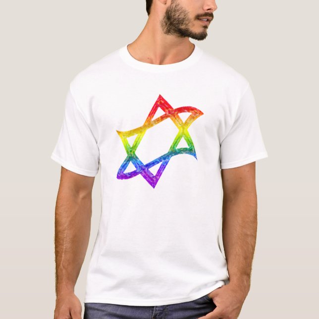 Rainbow Star of David T-Shirt (Front)