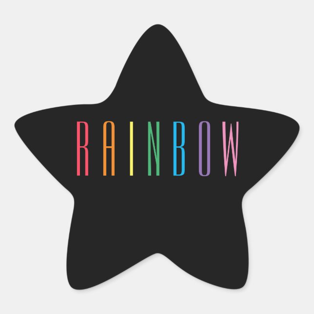 RAINBOW Star Stickers / Black (Front)