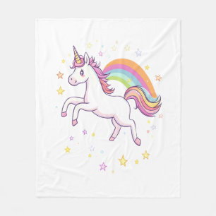 Rainbow Star Unicorn (1) Fleece Blanket