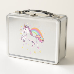 Rainbow Star Unicorn (1) Metal Lunch Box