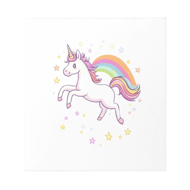 Rainbow Star Unicorn (1) Notepad (Front)
