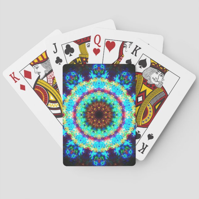 Rainbow Stargate Mandala Playing Cards (Back)