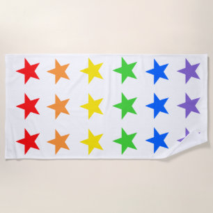 Rainbow starry sky  beach towel