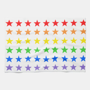 Rainbow starry sky tea towel