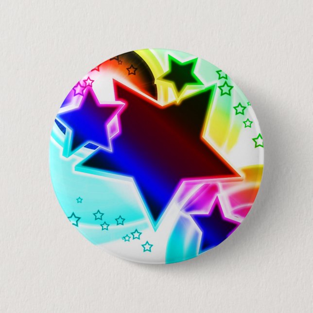 Rainbow Stars 6 Cm Round Badge (Front)
