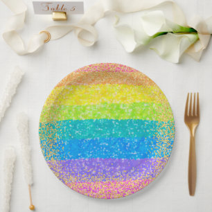 Rainbow Stars Birthday Paper Plate