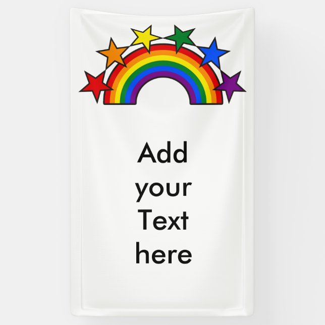 RAINBOW & STARS FLAG COLORS + your ideas Banner (Vertical)