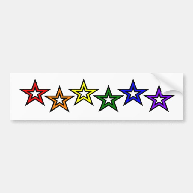 Rainbow Stars Gay Pride Bumper Sticker (Front)