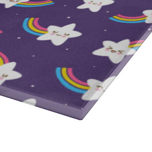 Rainbow Stars Glass Cutting Board