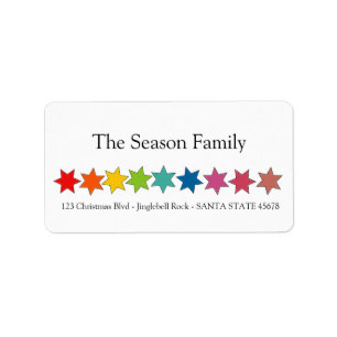 Rainbow stars holiday label