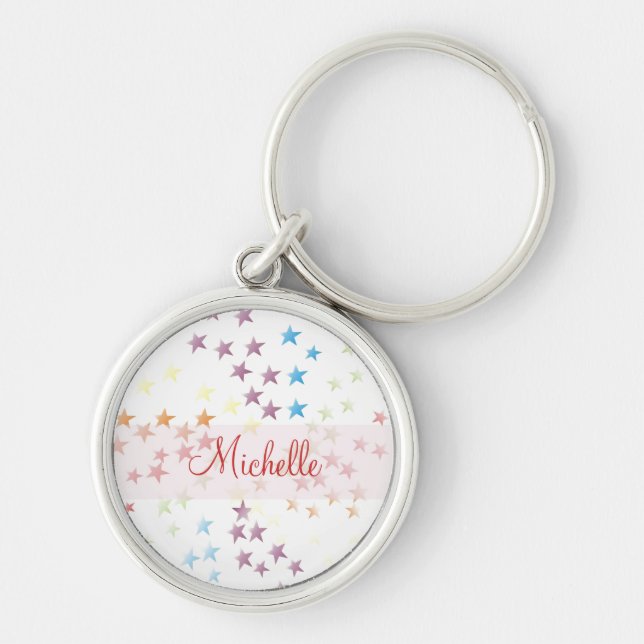 Rainbow stars key ring (Front)