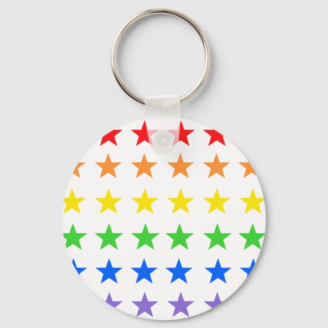 Rainbow stars   key ring (Front)