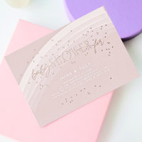 Rainbow Stars Modern Baby Shower Pink Rose Gold