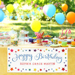 Rainbow Stars on any colour Happy Birthday Kids Banner<br><div class="desc">Retro coloured rainbow stars on your choice of background colour. Great for kids birthday parties.</div>