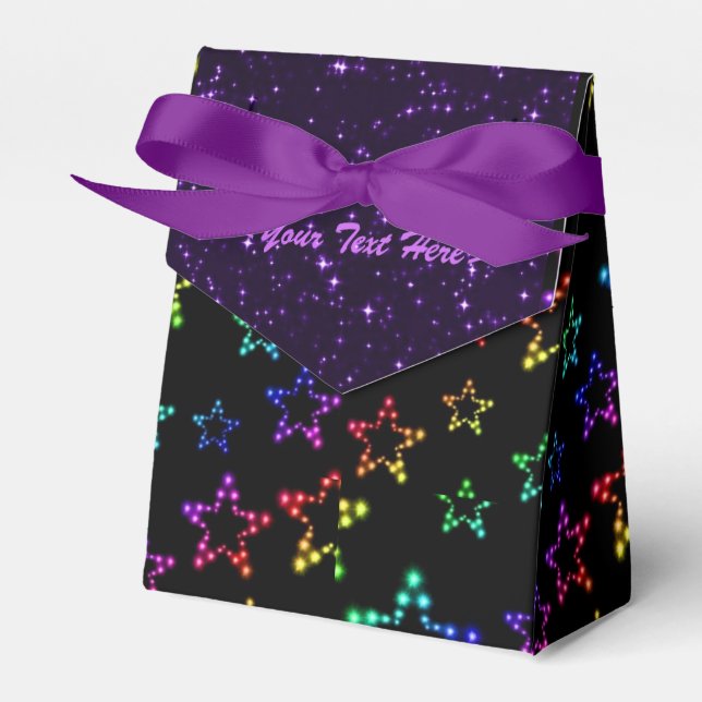 Rainbow Stars Pattern Favour Box (Front Side)