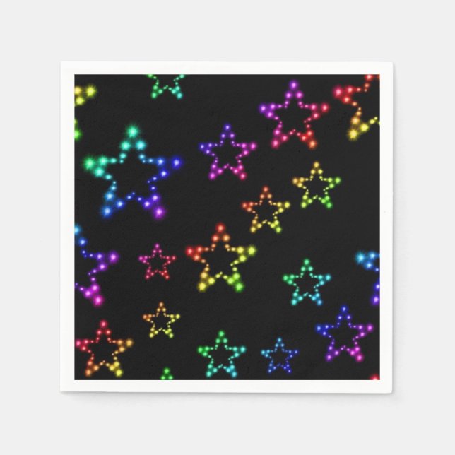 Rainbow Stars Pattern Napkins (Front)