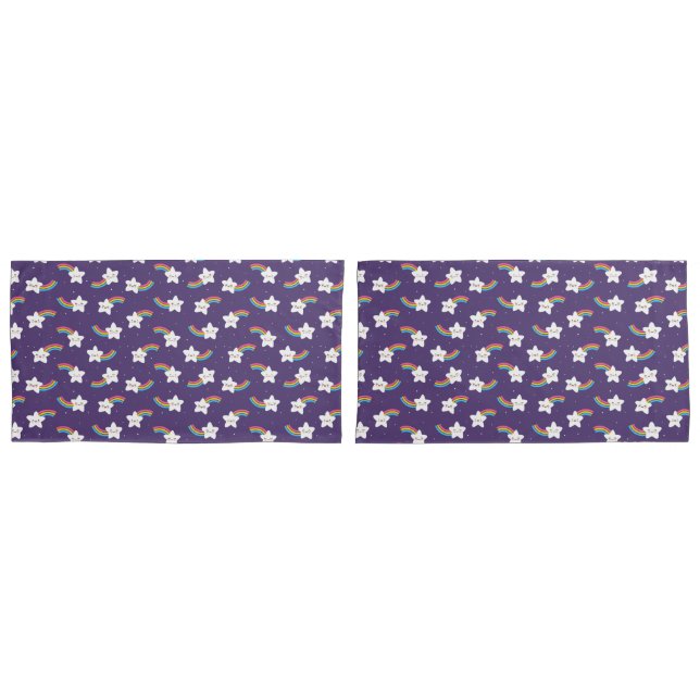 Rainbow Stars Pillowcases (Front-Set)