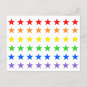 Rainbow stars  postcard