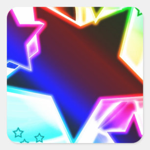Rainbow Stars Square Sticker