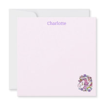 Rainbow Stars Unicorn Folded Note Card