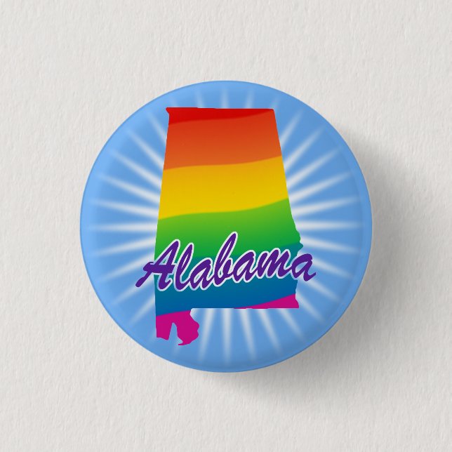 Rainbow State Of Alabama 3 Cm Round Badge (Front)