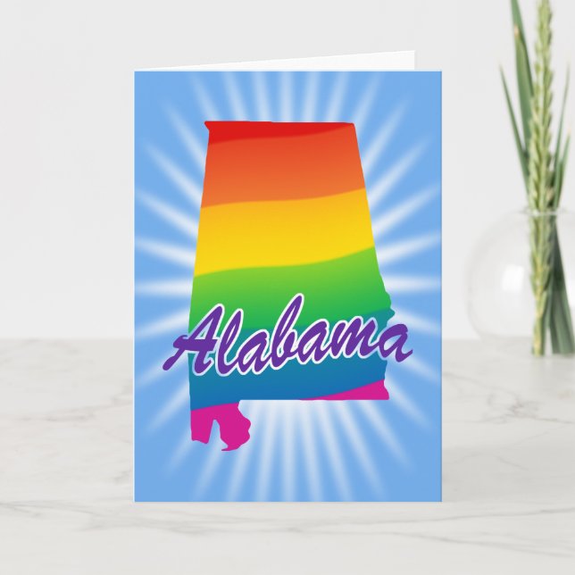 Rainbow State Of Alabama Greeting Cards (Front)