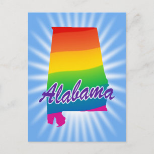 Rainbow State Of Alabama Postcard
