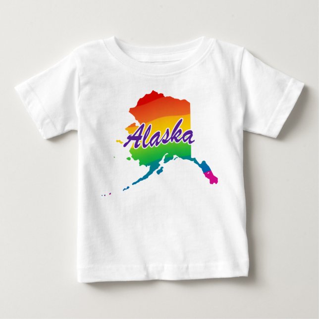 Rainbow State Of Alaska Baby T-Shirt (Front)