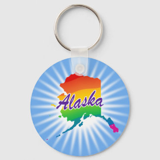 Rainbow State Of Alaska Key Ring