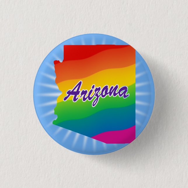 Rainbow State of Arizona 3 Cm Round Badge (Front)