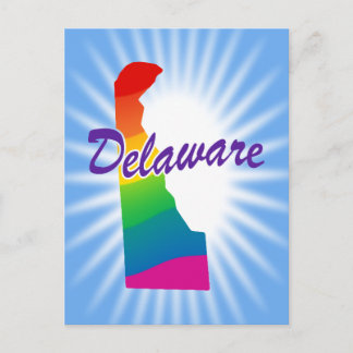 Rainbow State Of Delaware Postcard