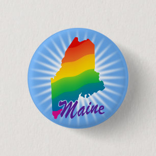 Rainbow State Of Maine 3 Cm Round Badge